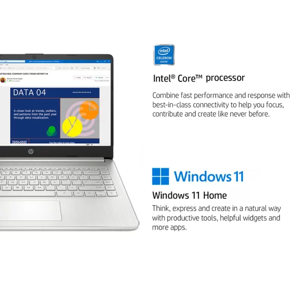 HP Newest 14" Business Laptop, Intel Celeron N4120, Up to16GB RAM, 384GB Storage - Image 3