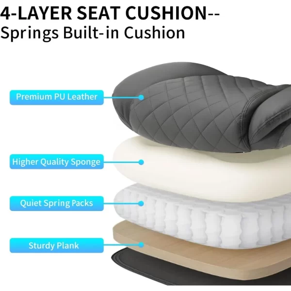 Pu Leather High Back Ergonomic Office Desk Chairs with Wheels - Image 5