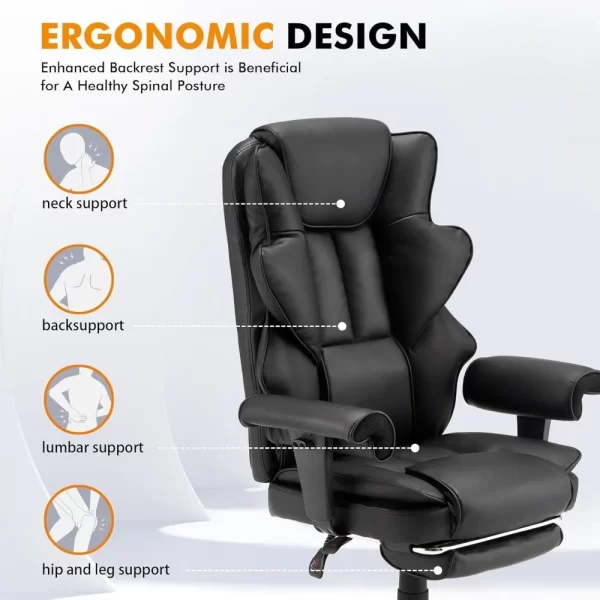 6-Point Massage Heating Ergonomic Executive Chair - Image 4