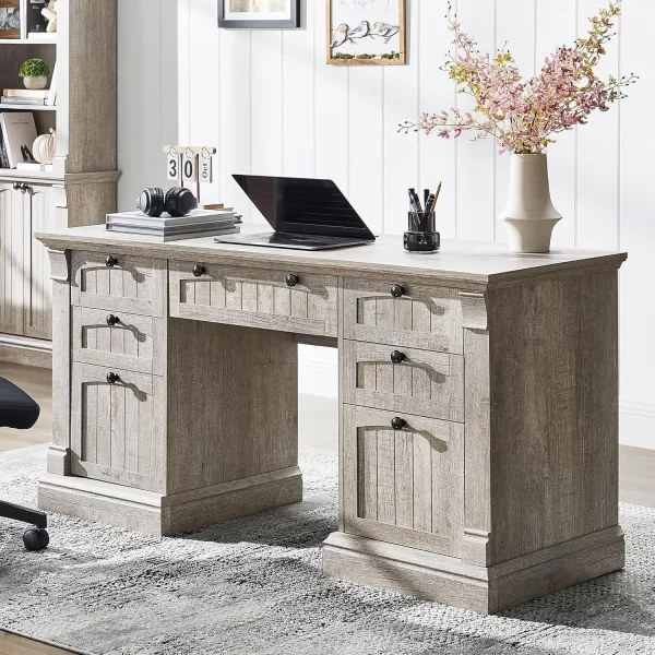 Shaped Executive Desk  Hutch and Drawers - Image 10