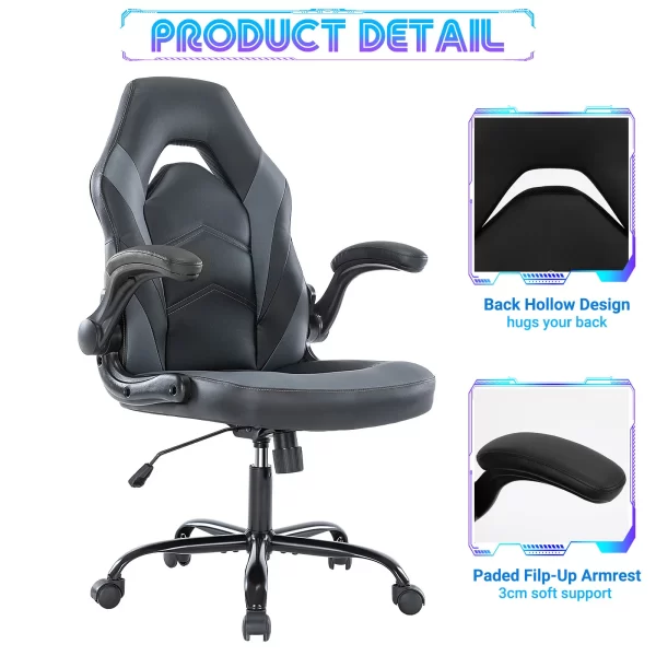 JHK Ergonomic Adjustable PU Leather Chair - Image 4
