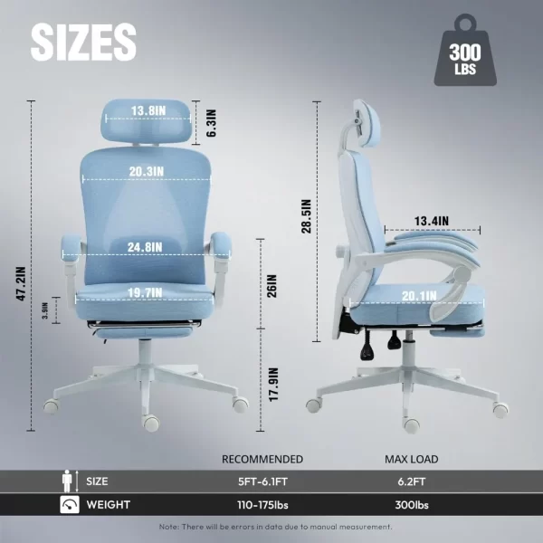 Ergonomic Office Chair, Breathable Mesh, Pocket Spring Cushion, Adjustable Lumbar Support and Headrest - Image 2