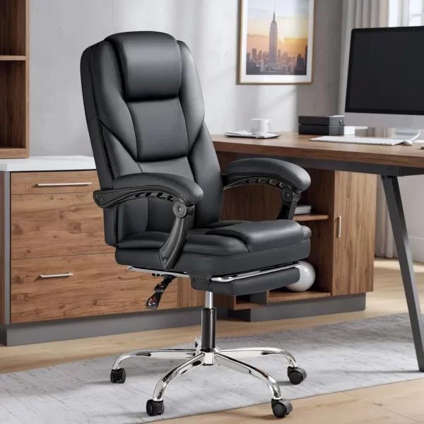 Office Chair, Executive Office Chair with Foot Rest Big and Tall Offices Chair Ergonomic Home Offices Desk Chairs Reclining High - Image 2