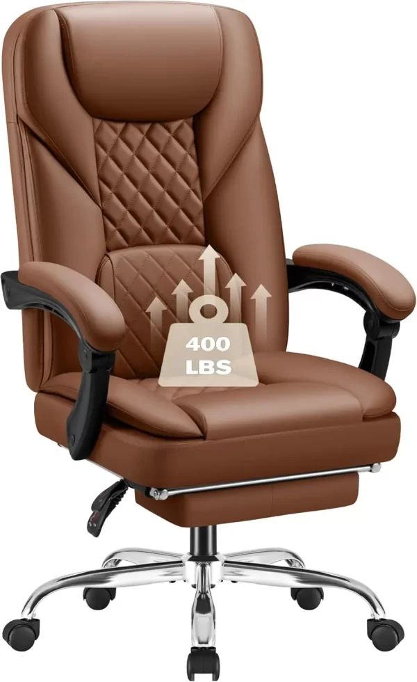 Office Chair, Executive Office Chair with Foot Rest Big and Tall Offices Chair Ergonomic Home Offices Desk Chairs Reclining High - Image 9