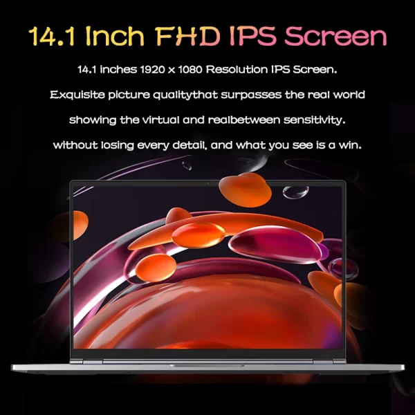 14.1" Slim Bezel Laptop Intel N3700 16GB RAM 1TB SSD Win11 Lightweight - Image 4
