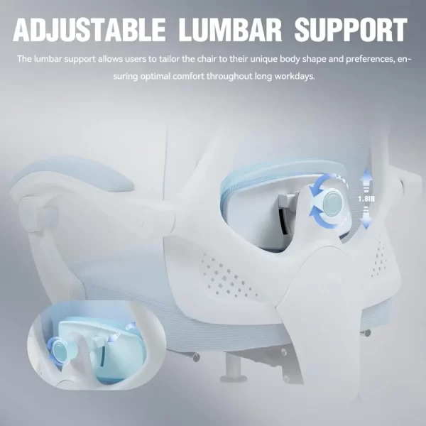 Ergonomic Office Chair, Breathable Mesh, Pocket Spring Cushion, Adjustable Lumbar Support and Headrest - Image 5