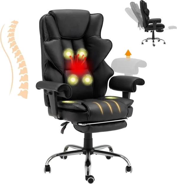 6-Point Massage Heating Ergonomic Executive Chair - Image 9