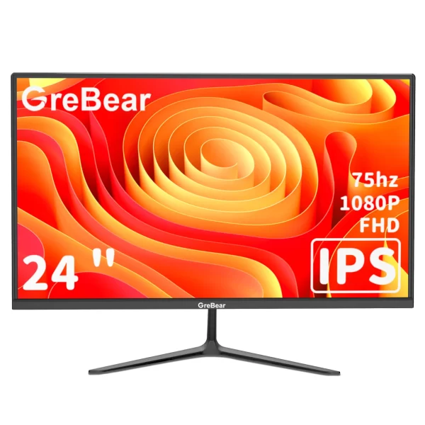 GreBear IPS Computer 24 Inch FHD 1080p PC Monitor 5ms(GTG) 99% sRGB