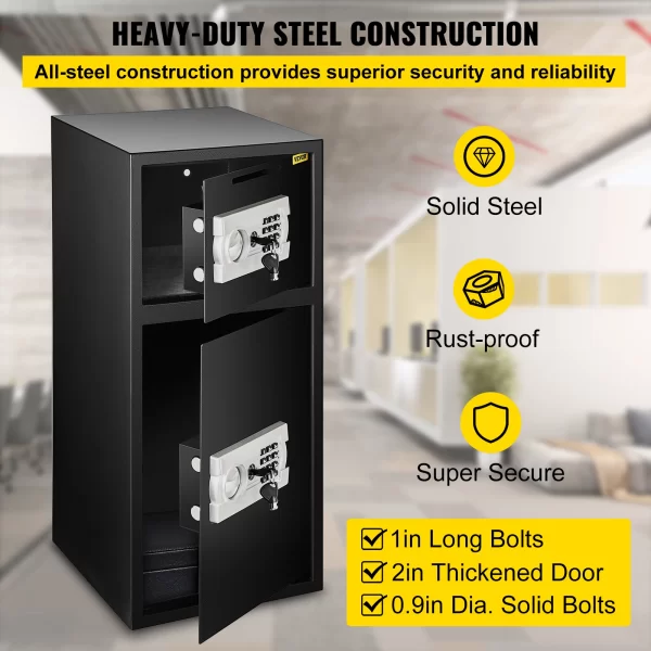 VEVOR Large Double Door Security Safe Box 2.6 Cubic Feet Steel Safe Box - Image 3