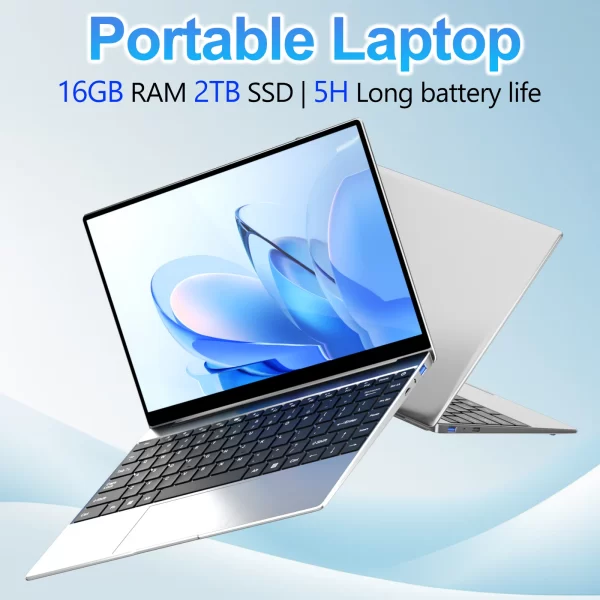 14.1" Slim Bezel Laptop Intel N3700 16GB RAM 1TB SSD Win11 Lightweight