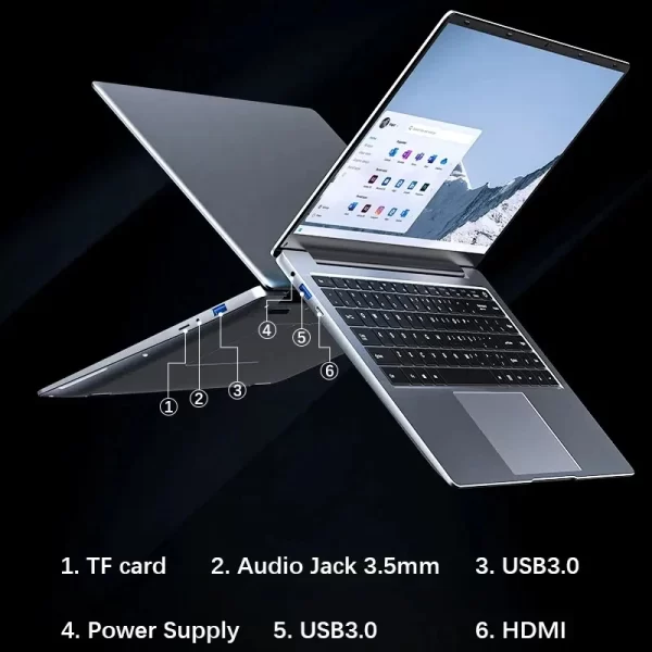 14.1" Slim Bezel Laptop Intel N3700 16GB RAM 1TB SSD Win11 Lightweight - Image 6