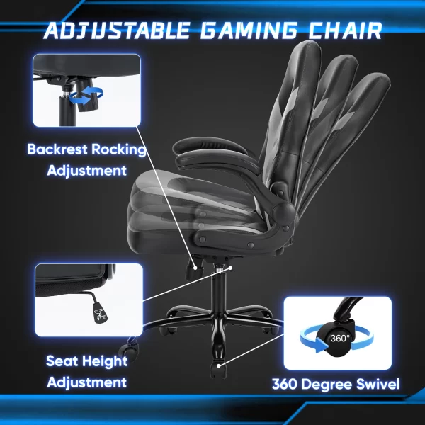 JHK Ergonomic Adjustable PU Leather Chair - Image 6