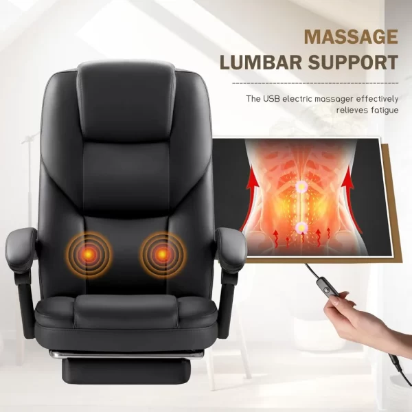 Office Chair, Executive Office Chair with Foot Rest Big and Tall Offices Chair Ergonomic Home Offices Desk Chairs Reclining High - Image 5