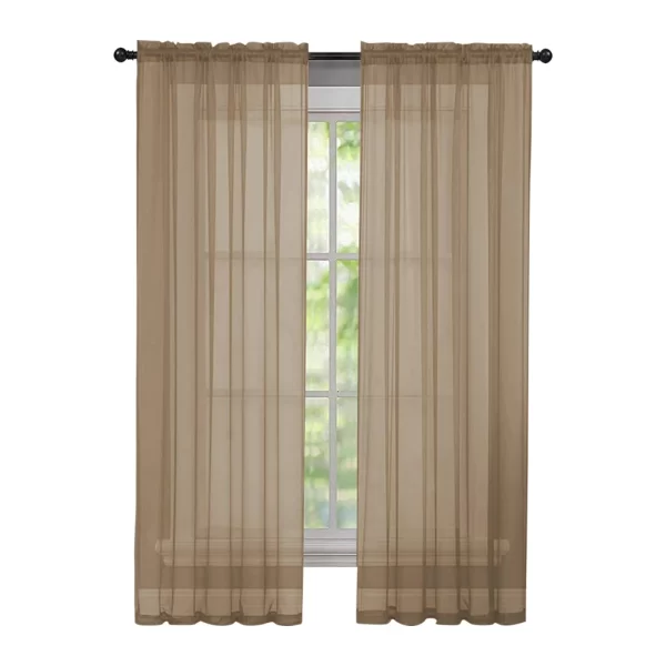 2pcs Sheer Voile Curtain, Colorful Tulle Panel for Door Casement, Divider Scarf, 2m*1m, Easy Fit Rod Pocket, Home Decor - Image 5