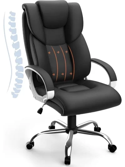 Office Chair, Leather Executive Chair Ergonomic Home Office Chairs Heavy Duty