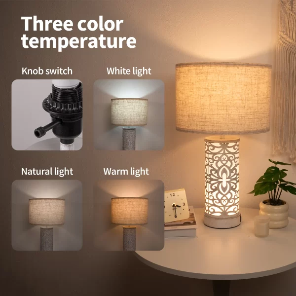 Retro Farmhouse Table Lamp with Multi-Function and Dimmable - Image 4