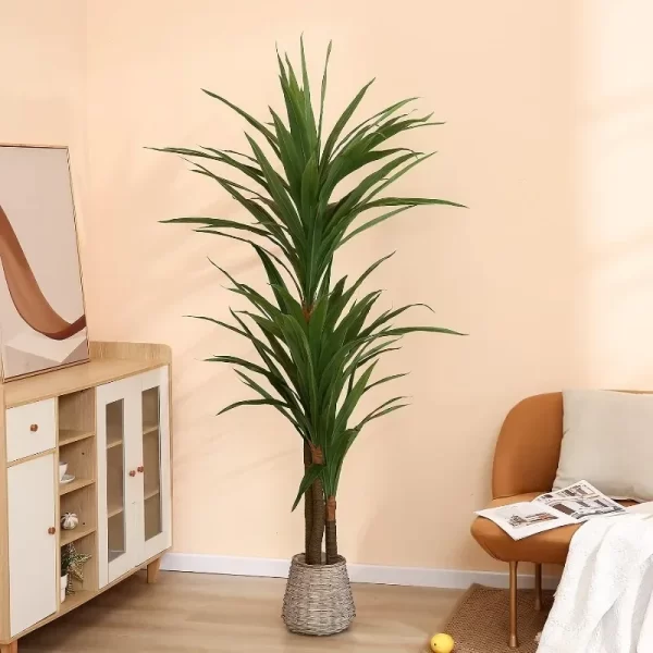 Dracaena Silk Plant Corn Stalk 6ft Tall Faux Plants Indoor Large Fake Plants - Image 5
