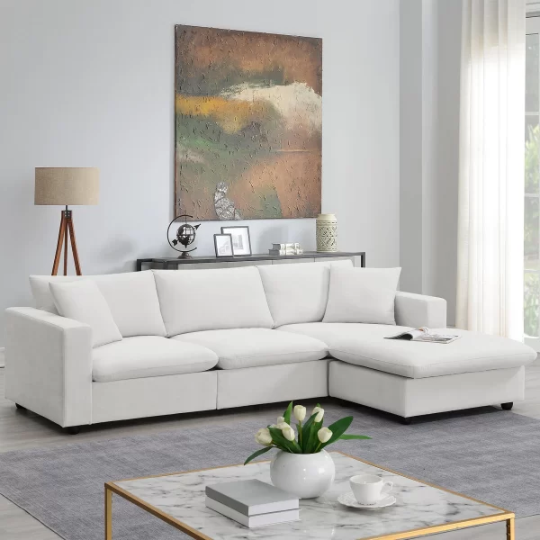 Modern Sectional Sofa with Throw Pillows - Image 8
