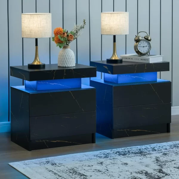 2 LED bedside tables - Image 11
