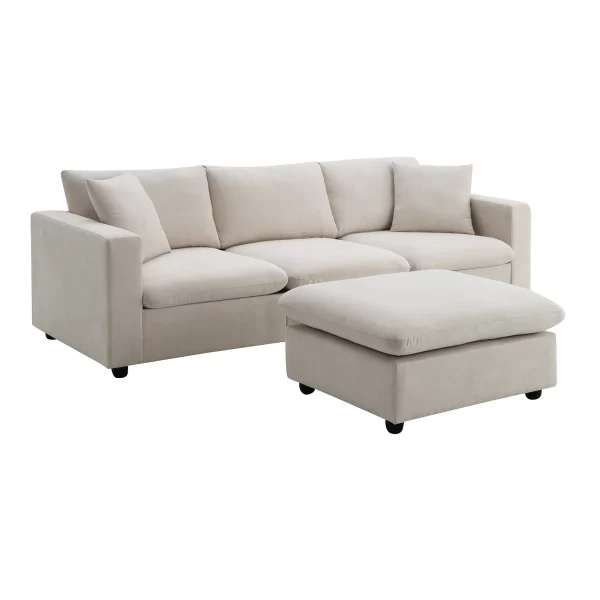 Modern Sectional Sofa with Throw Pillows - Image 3