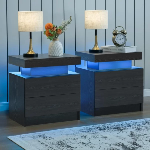 2 LED bedside tables - Image 12