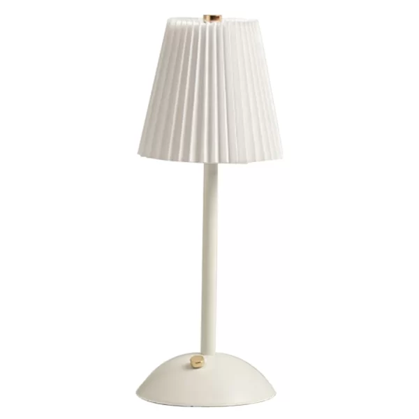 Pleated Shade Warm with Metal Base Nordic Decorative Rechargeable 3 Colors Dimmable Night Light - Image 8