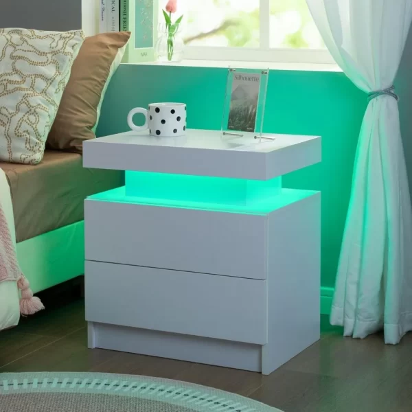 2 LED bedside tables - Image 4