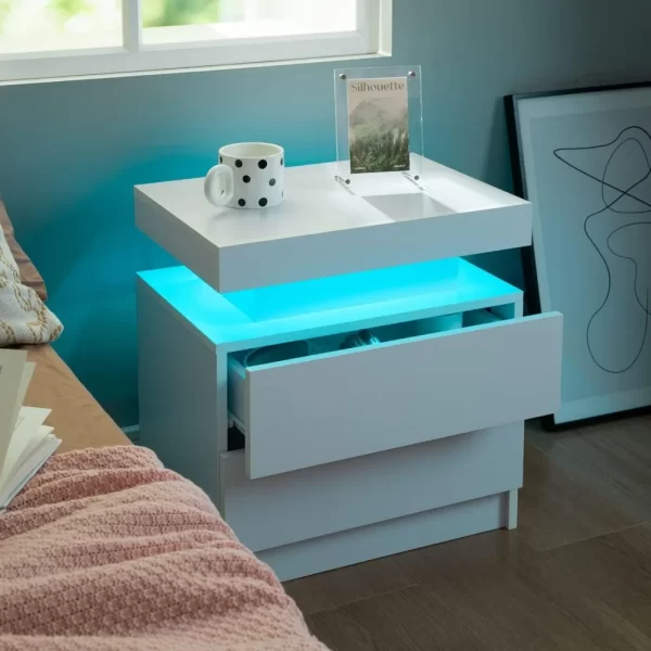 2 LED bedside tables - Image 5
