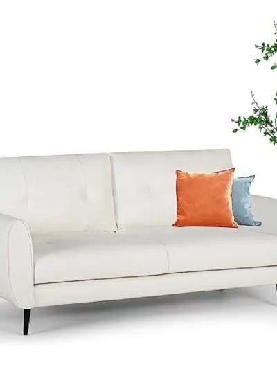 Mid Century Mini White Couch