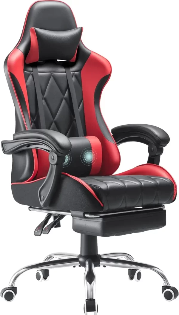 Computer Chair with Footrest and Massage Lumbar Support - Image 10