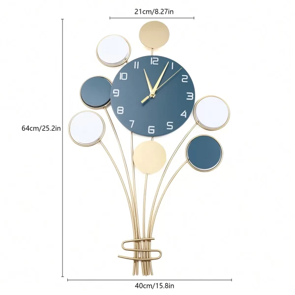 Large Wall Clock Without Drilling Battery Operated Silent - Image 4