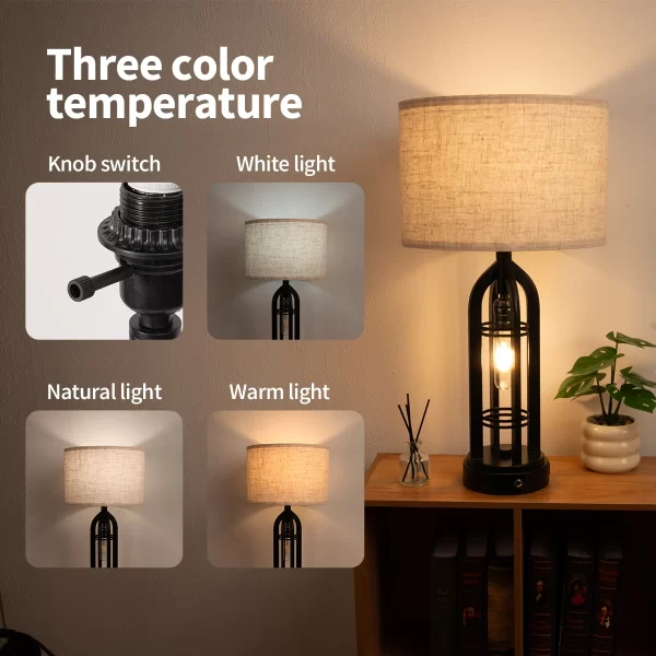 3 Colors Industrial Retro Desk Lamp Night Light - Image 3