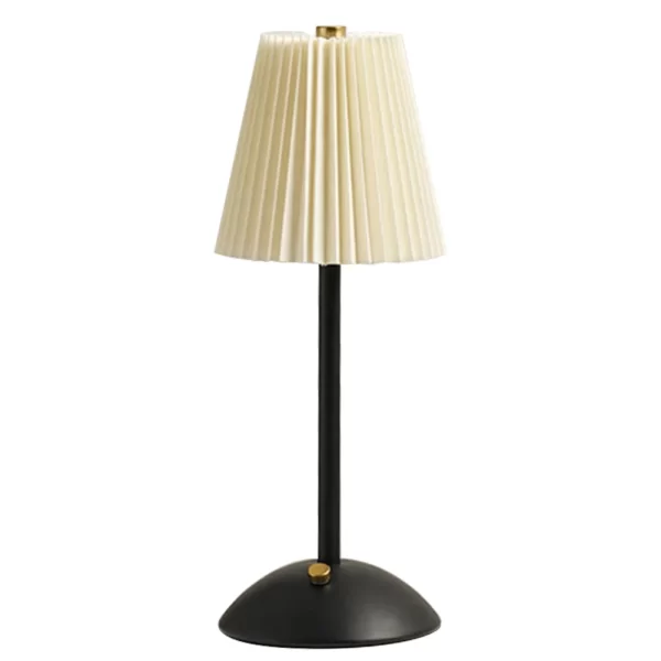 Pleated Shade Warm with Metal Base Nordic Decorative Rechargeable 3 Colors Dimmable Night Light - Image 9
