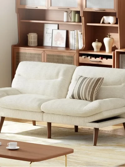Futon Sofa Bed with Adjustable Backrest & Armrests, Convertible Futon Sofa Couch for Small Spaces, Living Room or Office