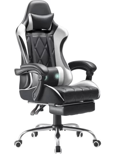 Computer Chair with Footrest and Massage Lumbar Support