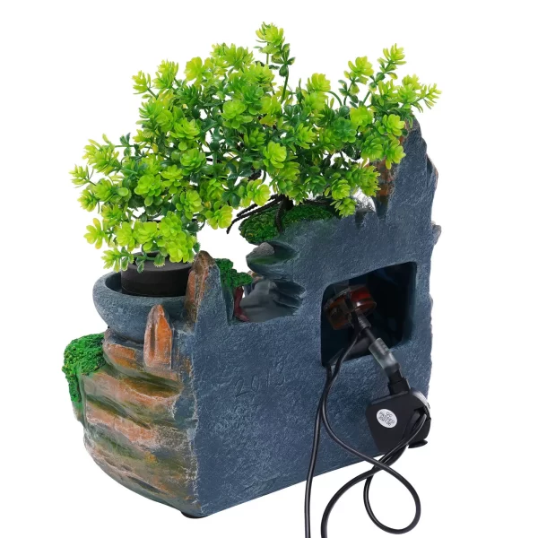 Bonsai Tree Rock ​Waterfall with LED Light Decoration Home Office - Image 3