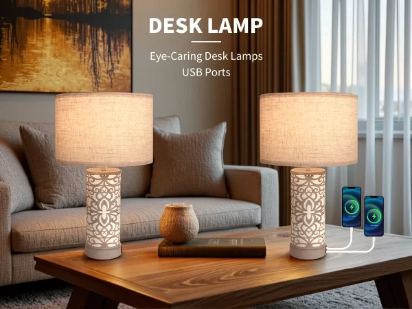Retro Farmhouse Table Lamp with Multi-Function and Dimmable - Image 2