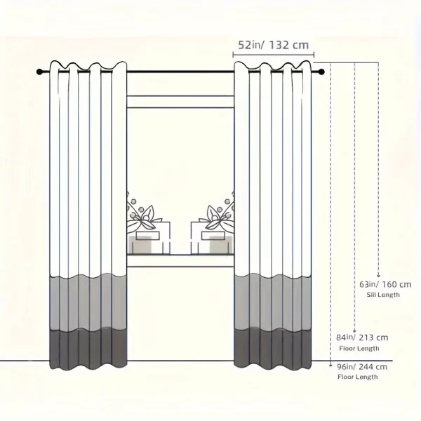 2Pcs Golden Wave & Circle Blackout Curtains Thermal Insulated Light Filtering Drapes with Grommet Top  Living Room Bedroom - Image 4