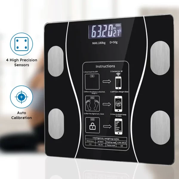 Smart Wireless LED Digital Bathroom Weight Scale Body Composition Analyzer Testing Scale