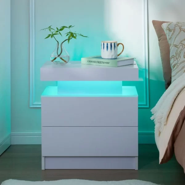 2 LED bedside tables - Image 3