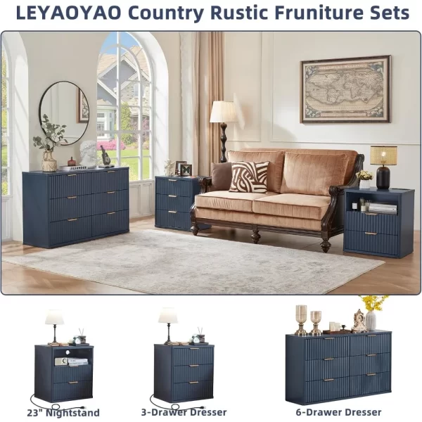 23" Wide Fluted Farmhouse Night Stand Set of 2 with Charging Station - Image 4