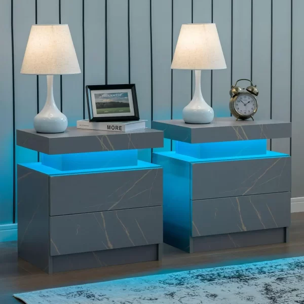 2 LED bedside tables - Image 7