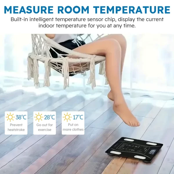 Smart Wireless LED Digital Bathroom Weight Scale Body Composition Analyzer Testing Scale - Image 4