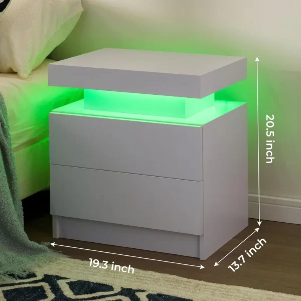 2 LED bedside tables - Image 2