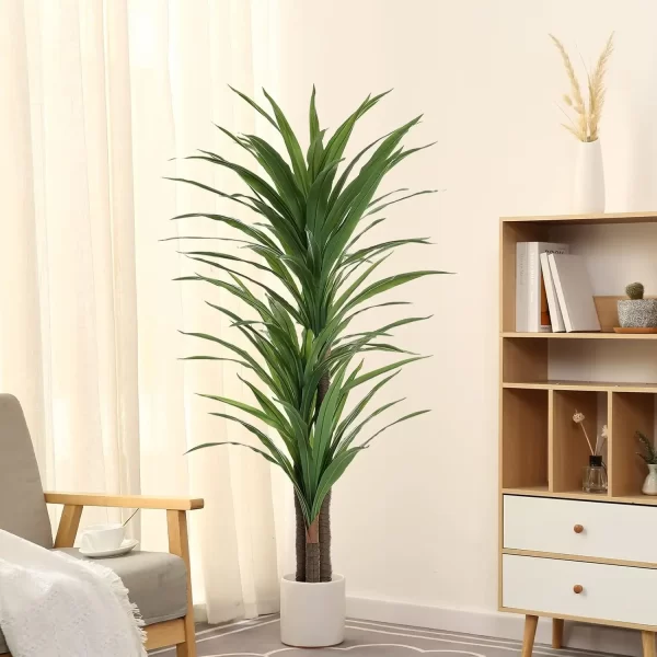 Dracaena Silk Plant Corn Stalk 6ft Tall Faux Plants Indoor Large Fake Plants - Image 8