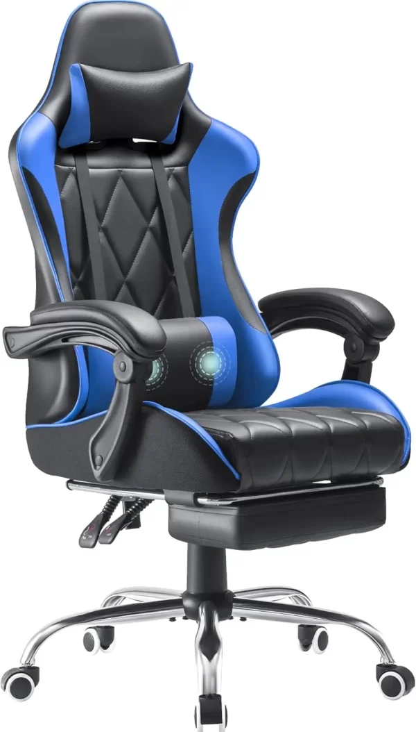 Computer Chair with Footrest and Massage Lumbar Support - Image 11