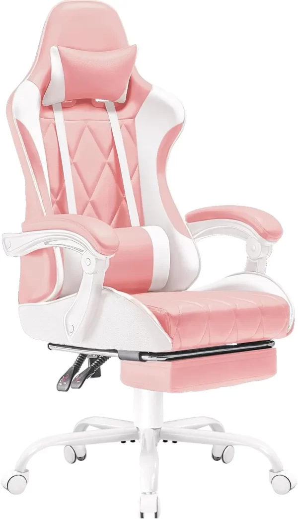Computer Chair with Footrest and Massage Lumbar Support - Image 8