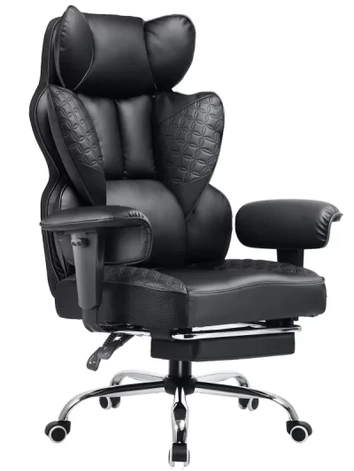 Big and Tall Office Chair 400LBS Wide Ergonomic with Deluxe Embossing Leather