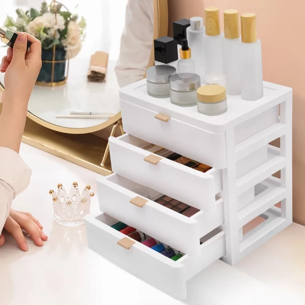 Drawer Box Desk Organizer with 4 Drawers for Documents Office Supplies - Image 3