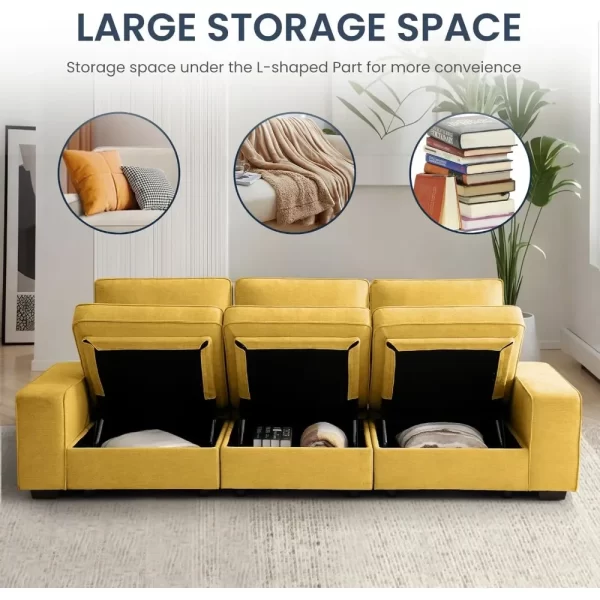 128" Modular Sofa Couch with Seat Storage - Image 3